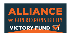 a text logo that reads "Alliance on Gun Responsibility Victory Fund".